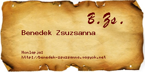 Benedek Zsuzsanna névjegykártya