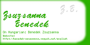 zsuzsanna benedek business card